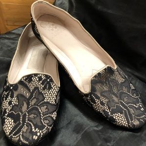 Vince Camuto Black Lace Flats